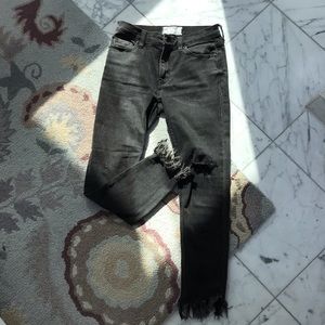 Free People frayed skinny jeans